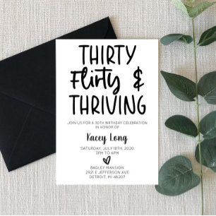 30, Kokett, und dreissig, 30. Geburtstag Party Einladung