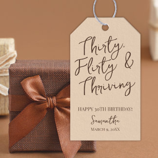 30. Koketter und florierender Braun 30. Geburtstag Geschenkanhänger