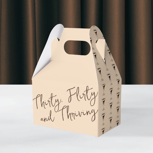 30 Koketter und florierender Cocktail 30. Geburtst Geschenkschachtel (Thirty Flirty and Thriving Cocktail 30th Birthday Favor Boxes)