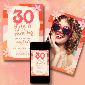 30 Kokettes Retro-Foto Einladung