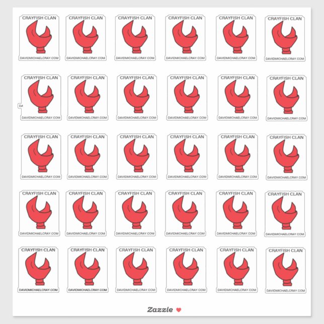 30 KRAYFISCHE KLAUENKLETTERN AUF EINEM 14"X14"-BLA AUFKLEBER (Blatt)