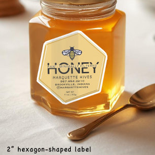 30 kundenspezifische Vinyl Hexagon Shaped Honey La Aufkleber
