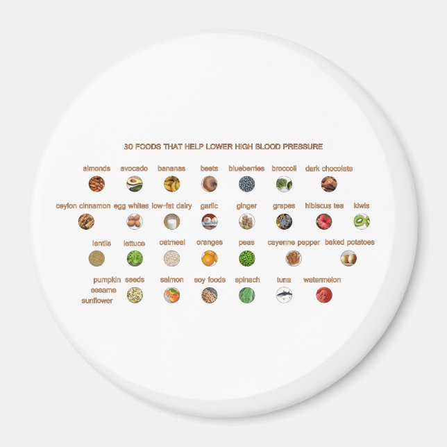 30 Lebensmittel mit niedrigerer Hypertonie Leichte Magnet (Vorne)