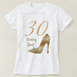 30 & Looking Great High Heel Aquamarin Blue Bow T  T-Shirt