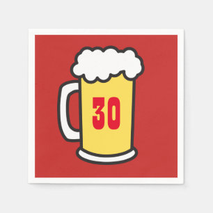 30. Meilenstein Geburtstagsparty Beer Napkins Serviette