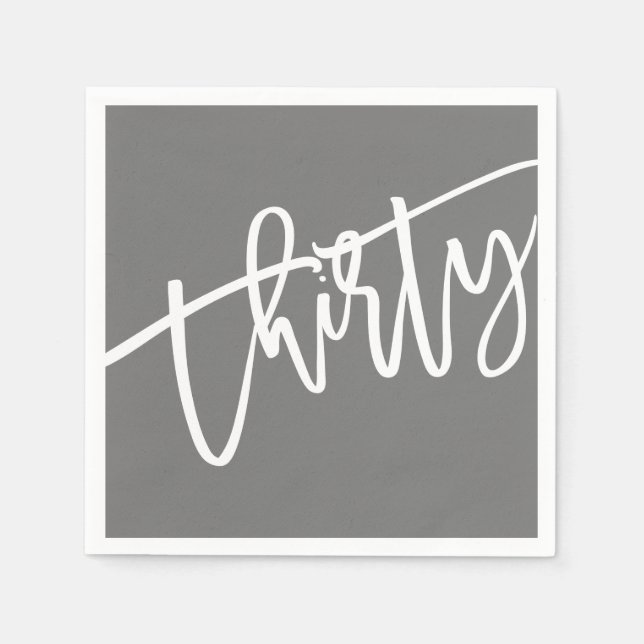 30. moderne Skriptfarbe weiß bearbeitbare Farbe 30 Serviette (Vorderseite)