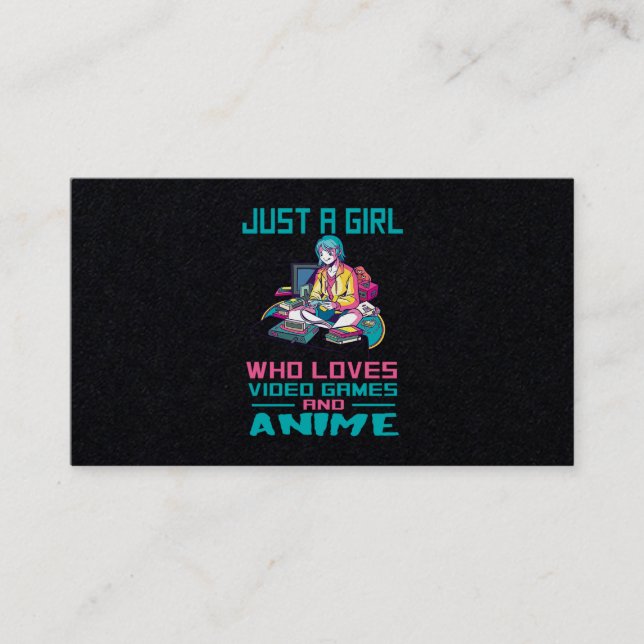 30.Nur ein Mädchen, das Videospiele und Anime Lieb Visitenkarte (Vorderseite)