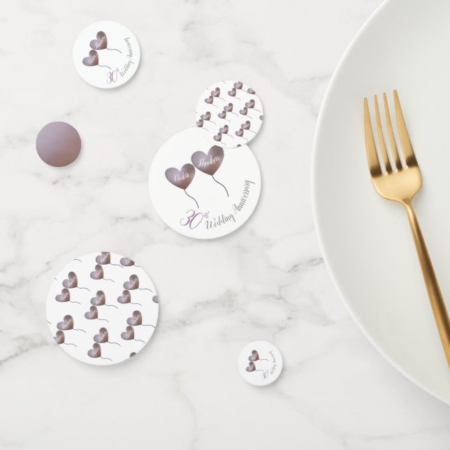 30. Pearl Hochzeitstag lila Ballons Konfetti (Gruppe)