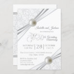 30. Pearl-Jubiläumsdesign Einladung<br><div class="desc">🥇 ORIGINAL COPYRIGHT ART DESIGN VON Donna Siegrist NUR AUF ZAZZLE VERFÜGBAR! 30. Pearl Wedding Anniversary Einladungs Design bereit für Sie zu personalisieren. In einem weißen Damast-Muster und weißem Hintergrund mit weißem Perlenschmuck. Diese schöne Party Einladung zum Jubiläum wird ein Hit mit Ihrem Party Gast. Es würde auch für alle...</div>