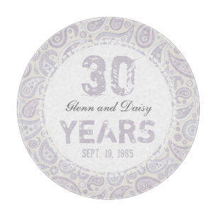 30. Pearl Wedding Anniversary Paisley Pattern Schneidebrett