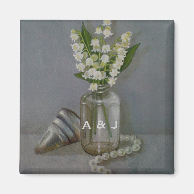 30. Pearl Wedding Jubiläum Personalisiert Magnet (Vorne)