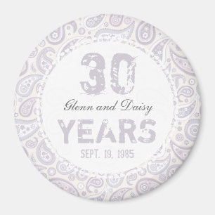30. Perlen-Hochzeitstag-Paisley-Muster Magnet
