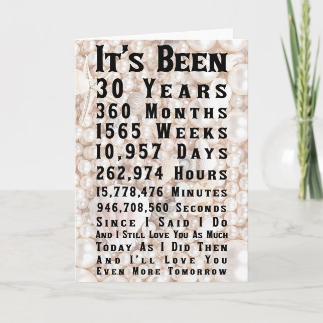 30. Perlenjubiläum Karte (Vorderseite)