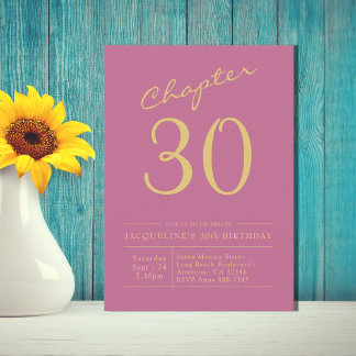30 Pink Gold 30. Geburtstag Party Einladung