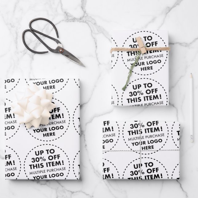 30% Rabatt auf den Sonderpreis für die automatisch Geschenkpapier Set (Vorderseite)