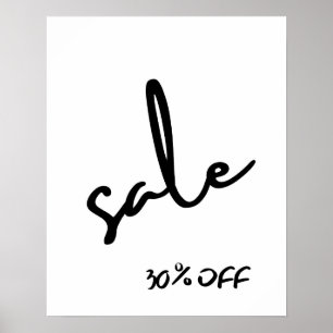 30% Rabatt auf Verkauf, Boutique-Beschriftung, Ein Poster
