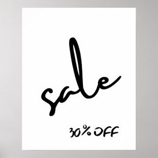 30% Rabatt auf Verkauf, Boutique-Beschriftung, Ein Poster