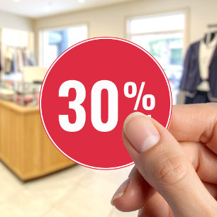 30 % Rabatt beim Verkauf Runder Aufkleber