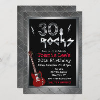 30 Rocks Rockstar Gitarre 30. Geburtstag Einladung