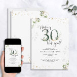 30 sehen gut aus, grüner Gold, botanischer Geburts Einladung<br><div class="desc">Dreißig zu werden ist eine unglaubliche Leistung und es verdient, im Stil gefeiert zu werden! Die "Making 30 Look Good Botanical Birthday Invitation" ist der perfekte Weg, um genau das zu tun. Dieses elegante, moderne Interieur besticht durch ein wunderschönes botanisches Design mit grünen Aquarellen und vergoldeten Folienplätzen in Imitaten, die...</div>