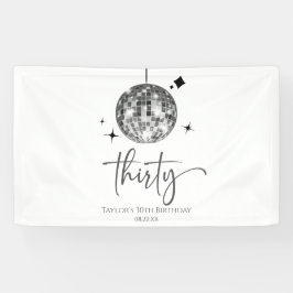 30. Silver Disco Ball 30. Geburtstag Party Banner