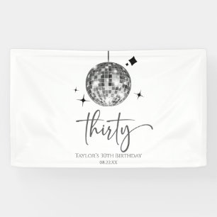30. Silver Disco Ball 30. Geburtstag Party Banner