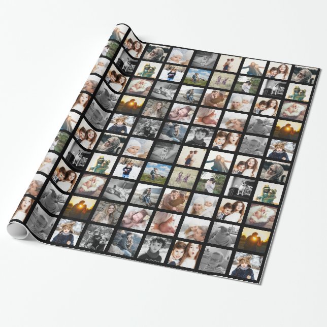 30 Square FotoCollage Geschenkpapier (Ungerollt)