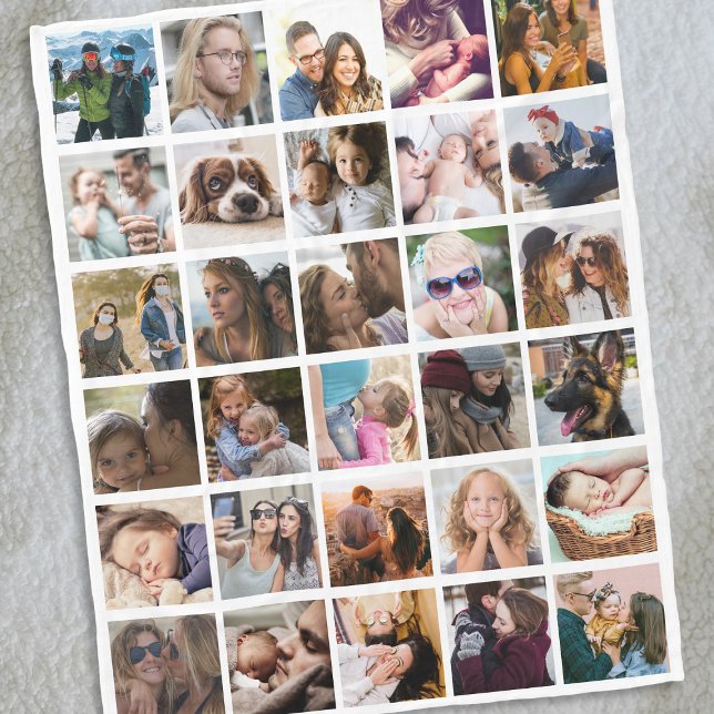 30 Square FotoCollage White Fleecedecke (Von Creator hochgeladen)