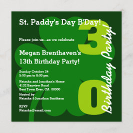 30. ST PATRICK Geburtstagsparty Kleeblatt A01 Einladung