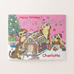 30 Stücke Personalize Meerkats Jigsaw Puzzle rosa
