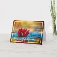 30. Tag Naomi Red Water Lily Elegant Gold Frame