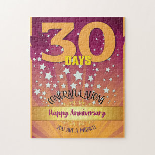 30-Tage-Erholungsjubiläum Fette Ziffer Puzzle