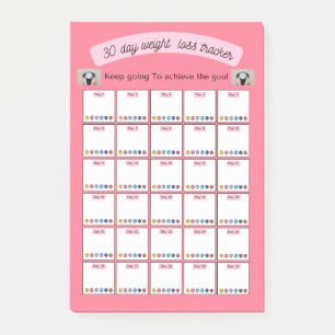 30 Tage Gewichtsverlust und Habit-Tracker-Planer Post-it Klebezettel