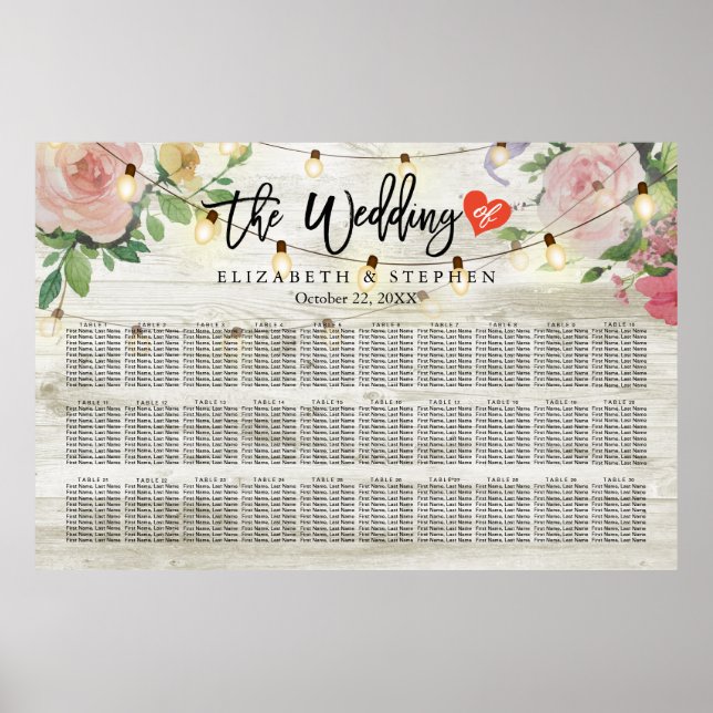 30+ Tische mit Blumenzellenleuchten Poster (Vorne)