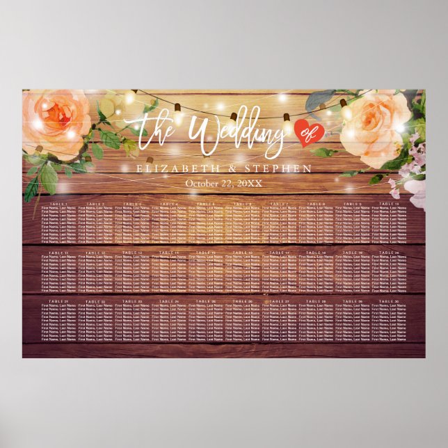 30+ Tische mit Blumenzellenleuchten Poster (Vorne)