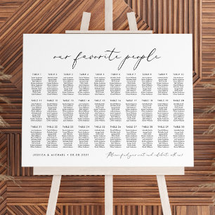 30 Tische Unser Lieblings-Leute Sitzplan Plan Poster