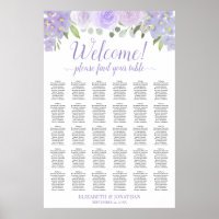 30 Tischlavender Floral Wedding Chart