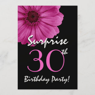 30. Überraschung Geburtstag Fuschia Pink Daisy Met Einladung