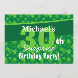 30. Überraschung Geburtstag Grüne Kleeblätter G002 Einladung