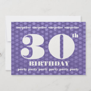 30. ÜBERRASCHUNG Geburtstagsparty Big Numbers Temp Einladung