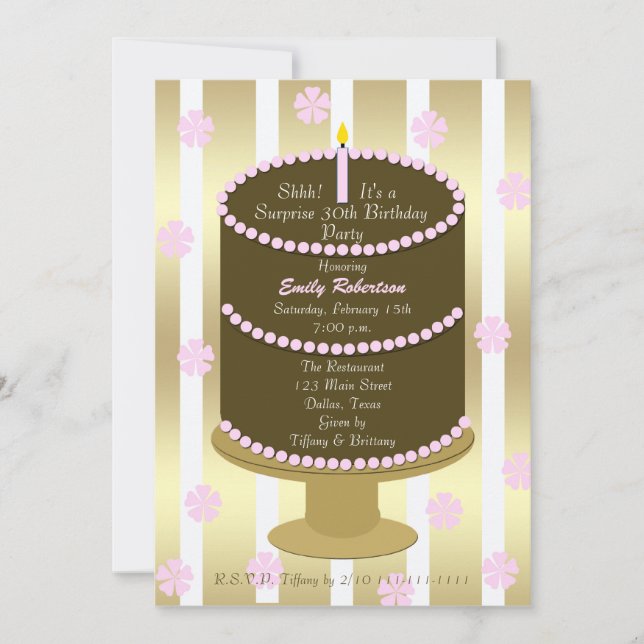 30. Überraschung Geburtstagsparty Einladung (Vorderseite)