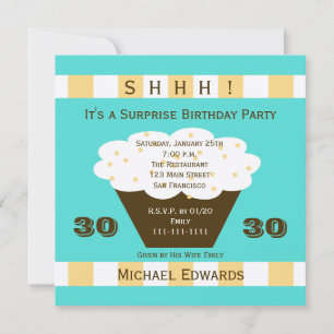 30. Überraschung Geburtstagsparty Einladung Cupcak