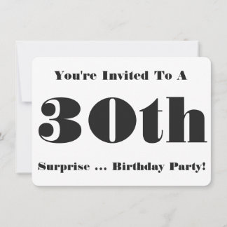 30. Überraschung Geburtstagsparty Einladung, schwa Einladung