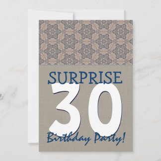 30. Überraschungs-Geburtstags-Party-Blau und Sand Einladung