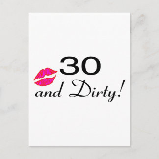 30 und dreckige Lippen Postkarte
