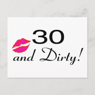 30 und dreckige Lippen Postkarte