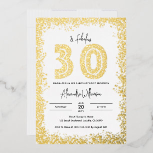 30 und fabelhafte 30. Geburtstag Party Real Gold Folieneinladung