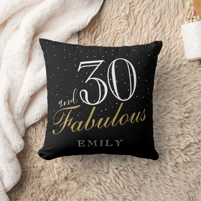 30 und fabelhafte Elegant Black 30. Geburtstag Kissen (Decke)