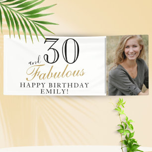 30 und fabelhafte Elegant Script 30. Geburtstag Fo Banner