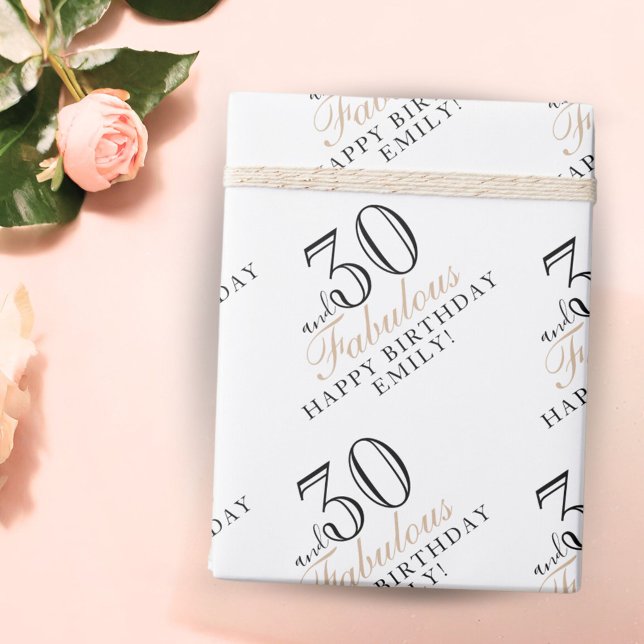 30 und fabelhafte Elegant Script 30. Geburtstag Geschenkpapier (Von Creator hochgeladen)